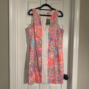 Lilly Pulitzer Ryder Shift Dress Swish Fish Print Size 16 NEW